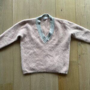 So soft and sweet: Jonathan Saunders angora pink and grey pullover! XS